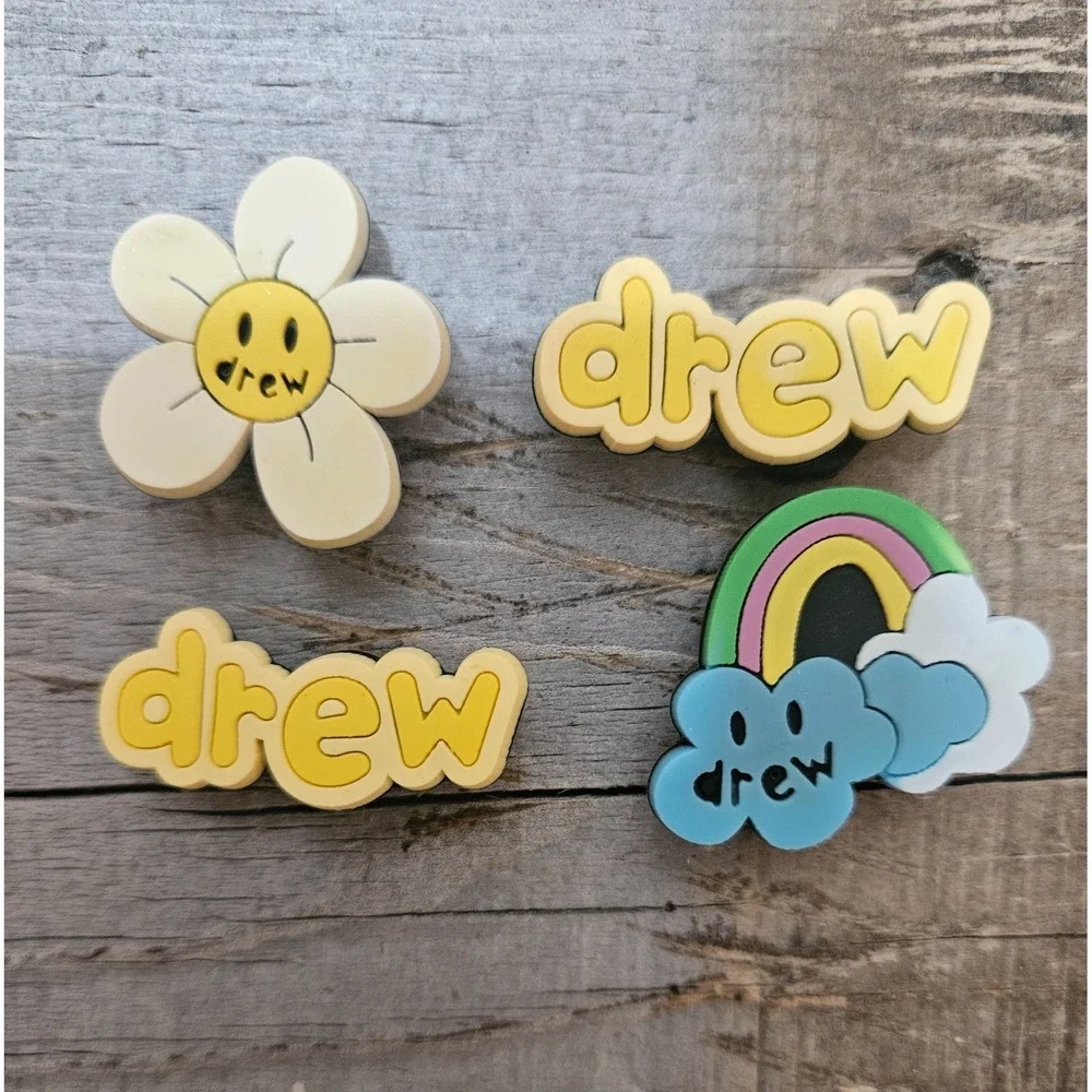 Drew House Justin Bieber Charm Set of 4 Flower Rainbow Shoe Decoration